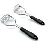 Stainless Steel Pusher/Potato Masher With Broad Mashing Plate