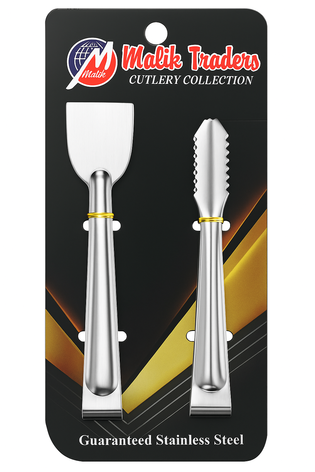 Set of 2 Medium Stainless Steel Serving Tongs Or Chimta