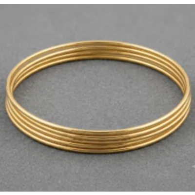 Classic High-Polish Gold-Plated Slim Bangles Set