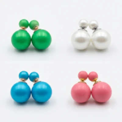Double-Sided Matte Ball Stud Earrings / Tops