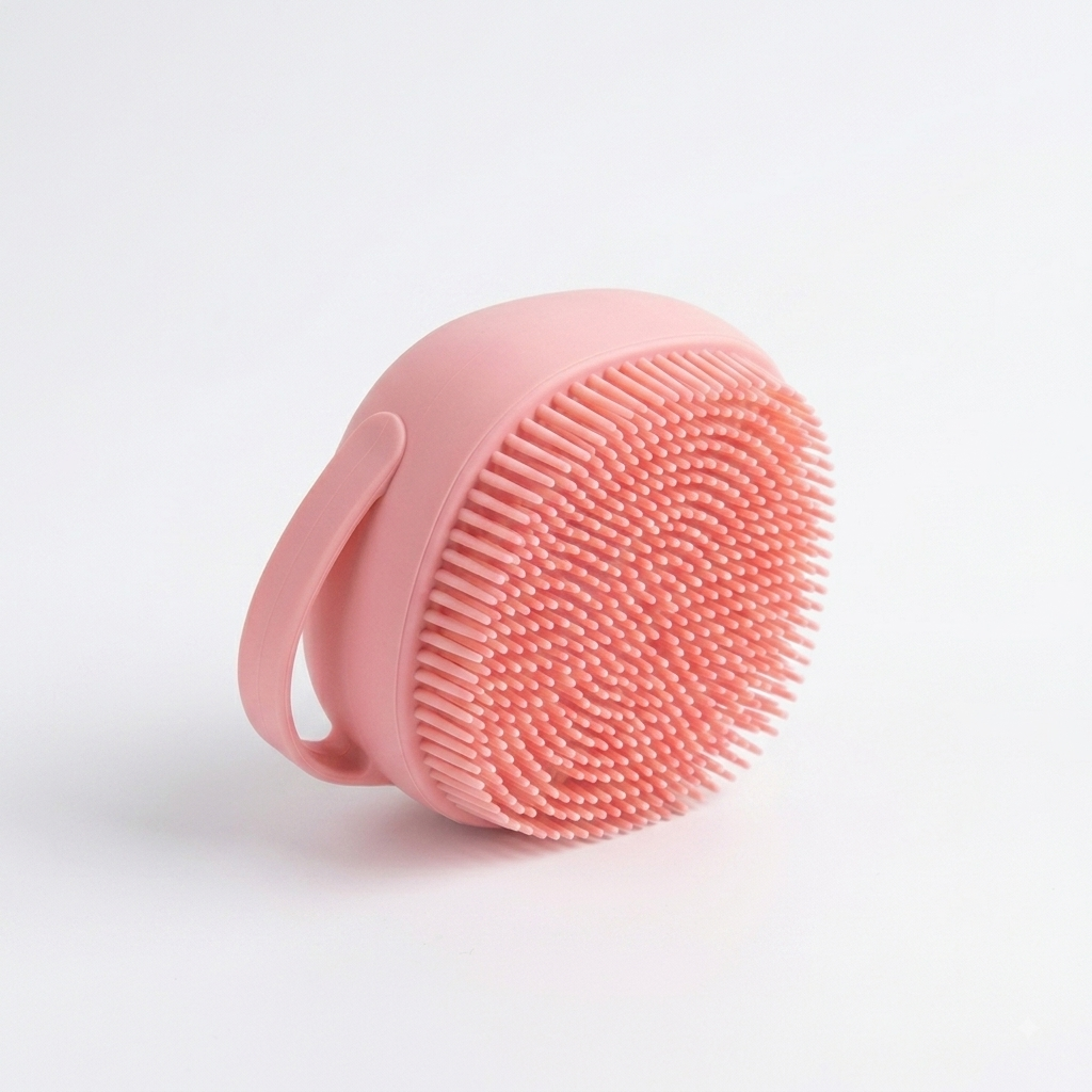 Soft Silicone Bath Body Scrubber Brush with Soap Liquid Dispenser
