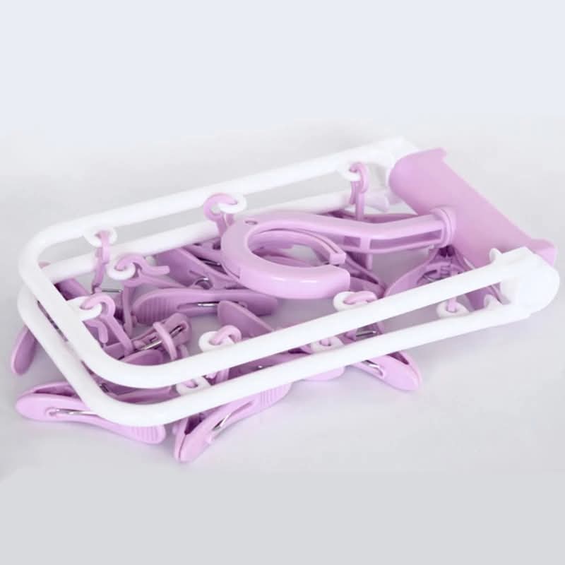 Multi-functional Foldable Plastic Rack with 12 Clips - Image 5