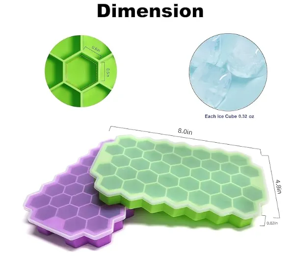 Hexagonal Icecube Tray With Plastic Lid - Image 2